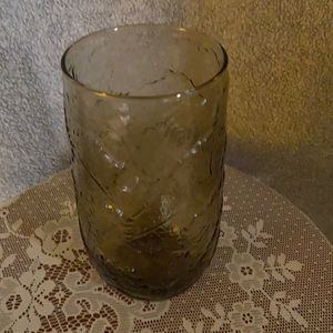 Smokey leaf imprint glass